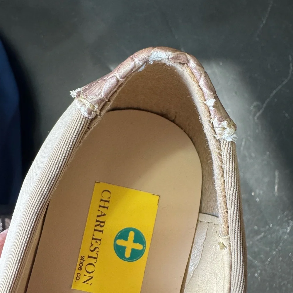 Charleston‎ Shoe Co. Manhattan tan slip-on wedge shoes, Size 6